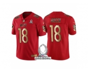 Women Cincinnati Bengals #18 A.J. Green AFC 2017 Pro Bowl Red Gold Limited Jersey