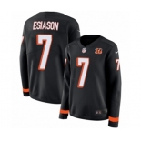 Women Nike Cincinnati Bengals #7 Boomer Esiason Limited Black Therma Long Sleeve NFL Jersey
