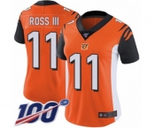 Women's Cincinnati Bengals #11 John Ross Orange Alternate Vapor Untouchable Limited Player 100th Season Football Jersey