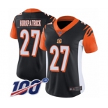 Women's Cincinnati Bengals #27 Dre Kirkpatrick Black Team Color Vapor Untouchable Limited Player 100th Season Football Jersey