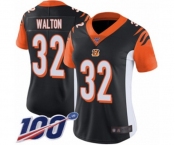 Women's Cincinnati Bengals #32 Mark Walton Black Team Color Vapor Untouchable Limited Player 100th Season Football Jersey