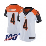 Women's Cincinnati Bengals #4 Randy Bullock White Vapor Untouchable Limited Player 100th Season Football Jersey