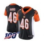 Women's Cincinnati Bengals #46 Clark Harris Black Team Color Vapor Untouchable Limited Player 100th Season Football Jersey