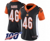 Women's Cincinnati Bengals #46 Clark Harris Black Team Color Vapor Untouchable Limited Player 100th Season Football Jersey