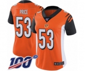 Women's Cincinnati Bengals #53 Billy Price Orange Alternate Vapor Untouchable Limited Player 100th Season Football Jersey