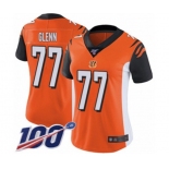 Women's Cincinnati Bengals #77 Cordy Glenn Orange Alternate Vapor Untouchable Limited Player 100th Season Football Jersey
