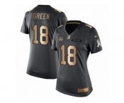Women's Nike Cincinnati Bengals #18 A.J. Green Limited Black Gold Salute to Service NFL Jersey