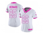 Women's Nike Cincinnati Bengals #25 Giovani Bernard White Pink Stitched NFL Limited Rush Fashion Jersey