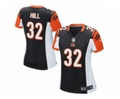 Women's Nike Cincinnati Bengals #32 Jeremy Hill Game Black Team Color NFL Jersey