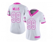 Women's Nike Cincinnati Bengals #99 Jordan Willis Limited White Pink Rush Fashion NFL Jersey