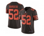 Men Nike Cleveland Browns #52 James Burgess Elite Brown Rush Vapor Untouchable NFL Jersey