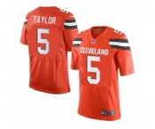 Nike Cleveland Browns #5 Tyrod Taylor Orange Alternate Men Stitched NFL Elite Jersey