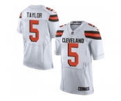 Nike Cleveland Browns #5 Tyrod Taylor White Men Stitched NFL Elite Jersey