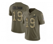 Men Nike Cleveland Browns #19 Corey Coleman Limited Olive Camo 2017 Salute to Service NFL Jersey