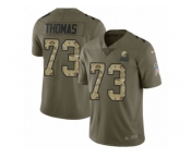 Men Nike Cleveland Browns #73 Joe Thomas Limited Olive Camo 2017 Salute to Service NFL Jersey