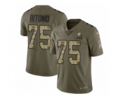 Men Nike Cleveland Browns #75 Joel Bitonio Limited Olive Camo 2017 Salute to Service NFL Jersey