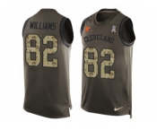 Men Nike Cleveland Browns #82 Kasen Williams Limited Green Salute to Service Tank Top NFL Jersey