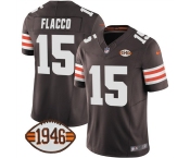 Men's Cleveland Browns #15 Joe Flacco Brown 2025 F.U.S.E. With 1946 75th Anniversary Patch Vapor Limited Football Stitched Jersey
