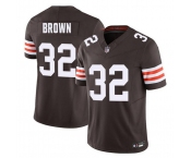 Men's Cleveland Browns #32 Jim Brown Brown F.U.S.E. Vapor Limited Football Stitched Jersey