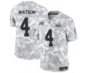 Men's Cleveland Browns #4 Deshaun Watson 2024 F.U.S.E Arctic Camo Salute To Service Limited Stitched Football Jersey