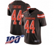 Men's Cleveland Browns #44 Sione Takitaki Brown Team Color Vapor Untouchable Limited Player 100th Season Football Jersey