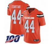 Men's Cleveland Browns #44 Sione Takitaki Orange Alternate Vapor Untouchable Limited Player 100th Season Football Jersey