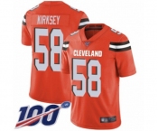 Men's Cleveland Browns #58 Christian Kirksey Orange Alternate Vapor Untouchable Limited Player 100th Season Football Jersey