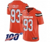 Men's Cleveland Browns #93 Trevon Coley Orange Alternate Vapor Untouchable Limited Player 100th Season Football Jersey