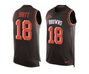 Men's Nike Cleveland Browns #18 Kenny Britt Limited Brown Player Name & Number Tank Top NFL Jersey