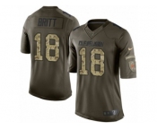 Men's Nike Cleveland Browns #18 Kenny Britt Limited Green Salute to Service NFL Jersey