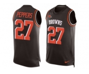 Men's Nike Cleveland Browns #27 Jabrill Peppers Limited Brown Player Name & Number Tank Top NFL Jersey