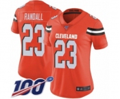 Women's Cleveland Browns #23 Damarious Randall Orange Alternate Vapor Untouchable Limited Player 100th Season Football Jersey