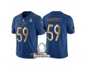 Youth Carolina Panthers #59 Luke Kuechly NFC 2017 Pro Bowl Blue Gold Limited Jersey