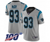 Youth Carolina Panthers #93 Gerald McCoy Silver Inverted Legend Limited 100th Season Football Jersey