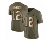 Youth Nike Carolina Panthers #12 Charles Johnson Limited Olive Gold 2017 Salute to Service NFL Jersey