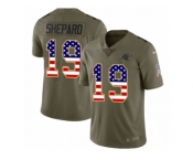 Youth Nike Carolina Panthers #19 Russell Shepard Limited Olive USA Flag 2017 Salute to Service NFL Jersey
