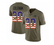 Youth Nike Carolina Panthers #20 Kurt Coleman Limited Olive USA Flag 2017 Salute to Service NFL Jersey