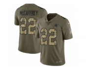 Youth Nike Carolina Panthers #22 Christian McCaffrey Limited Olive Camo 2017 Salute to Service NFL Jersey