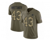 Youth Nike Carolina Panthers #43 Fozzy Whittaker Limited Olive Camo 2017 Salute to Service NFL Jersey