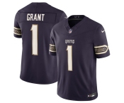 Men's Minnesota Vikings #1 Bud Grant Deep Purple 2026 F.U.S.E. Rivalries Collection Limited Football Stitched Jersey Men's Minnesota Vikings #1 Bud Grant Deep Purple 2026 F.U.S.E. Rivalries Collection Limited Football Stitched Jersey