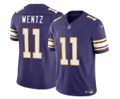 Men's Minnesota Vikings #11 Carson Wentz Purple 2025 F.U.S.E. Throwback Vapor Untouchable Limited Football Stitched Jersey