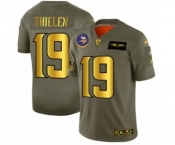 Men's Minnesota Vikings #19 Adam Thielen Limited Olive Gold 2019 Salute to Service Football Jersey