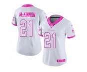 Women's Nike Minnesota Vikings #21 Jerick McKinnon Limited White-Pink Rush Fashion NFL Jersey