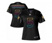 Women's Nike Minnesota Vikings #5 Teddy Bridgewater Game Black Fashion NFL Jerse