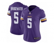 Women's Nike Minnesota Vikings #5 Teddy Bridgewater Vapor Untouchable Limited Purple Team Color NFL Jersey