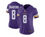 Women's Nike Minnesota Vikings #8 Sam Bradford Vapor Untouchable Limited Purple Team Color NFL Jersey