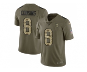 Youth Nike Minnesota Vikings #8 Kirk Cousins Olive Camo Stitched NFL Limited 2017 Salute to Service Jersey Youth Nike Minnesota Vikings #8 Kirk Cousins Olive Camo Stitched NFL Limited 2017 Salute to Service Jersey