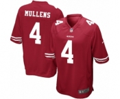 Men's Nike San Francisco 49ers #4 Nick Mullens Game Red Team Color NFL Jersey