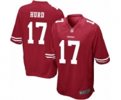 Men's San Francisco 49ers #17 Jalen Hurd Game Red Team Color Football Jersey