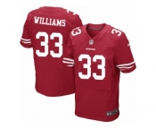 Men's Nike San Francisco 49ers #33 Joe Williams Elite Red Team Color NFL Jersey